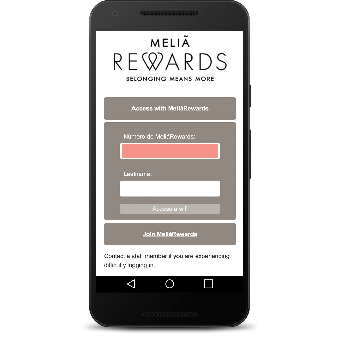Access via melia rewards