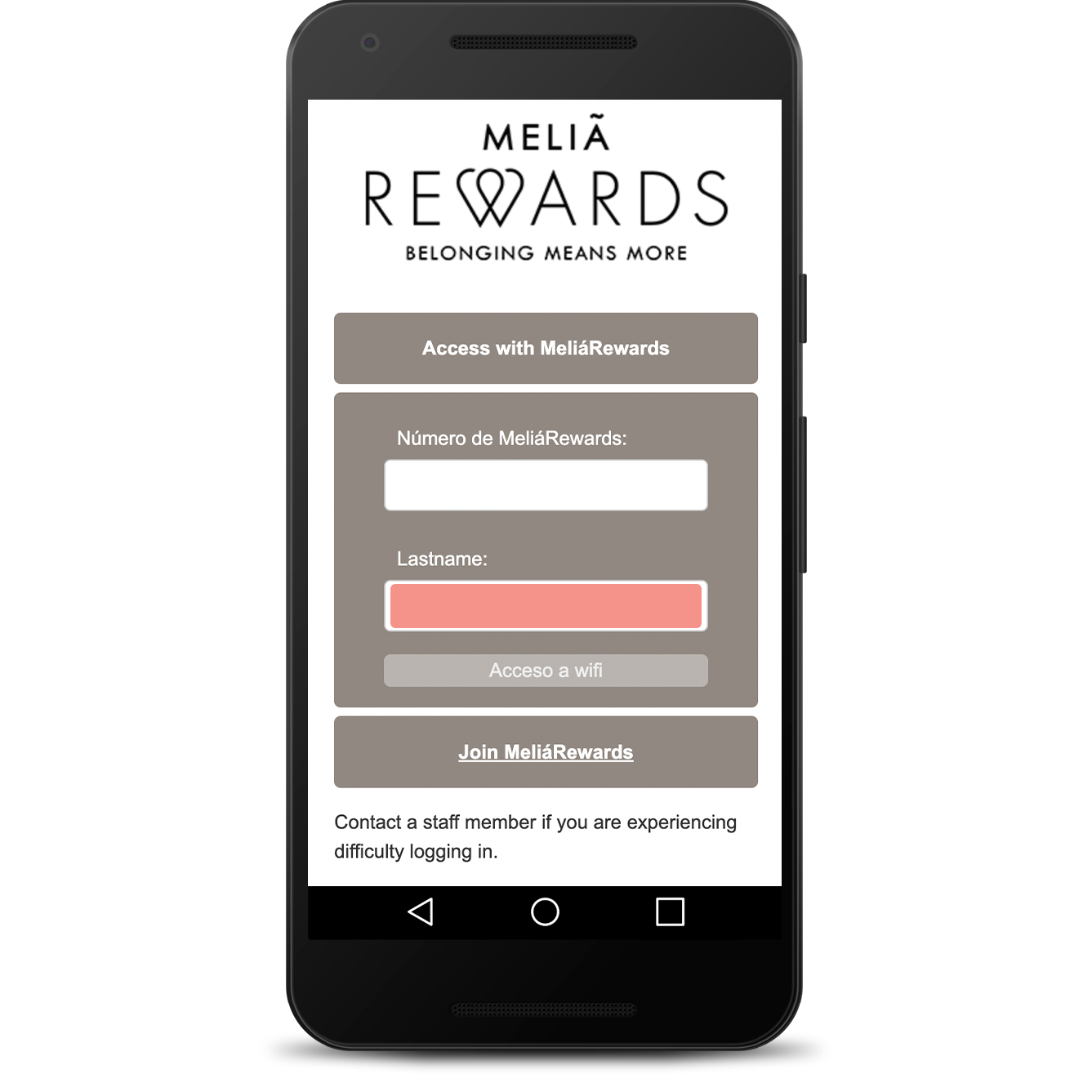 Access via melia rewards