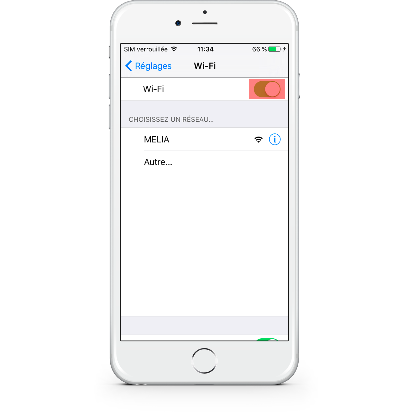 Option 1 - éteindre allumer le wifi