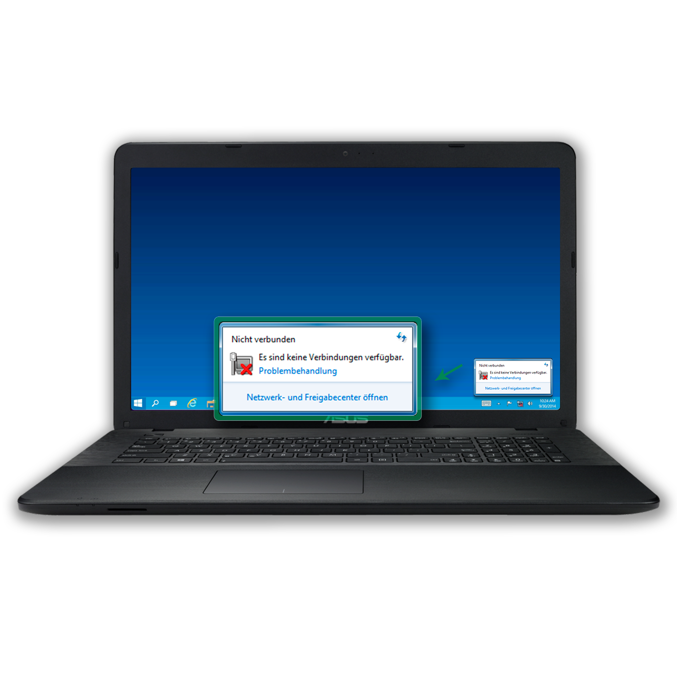 Es wird kein SSID (Netzwerkname) angezeigt.